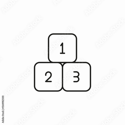 learning blocks numbers icon sign vector