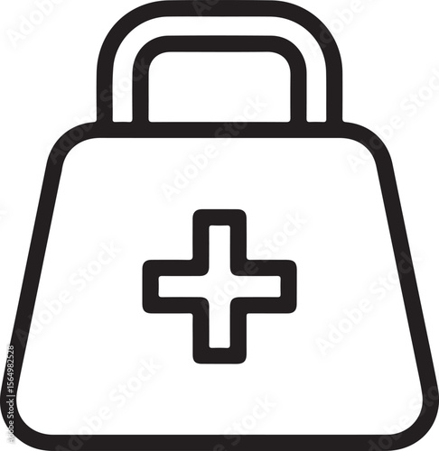 Minimalist medical bag with cross symbol first aid kit healthcare