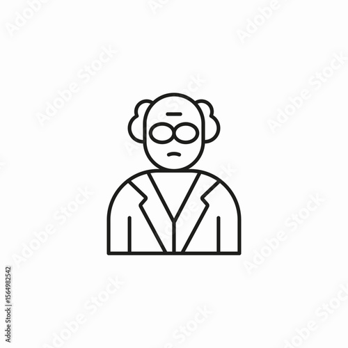male teacher glasses icon sign vector