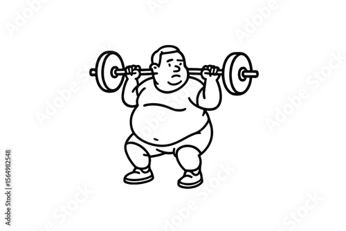 Hand drawn illustrations plus size individuals engaged in sport or fitness activities