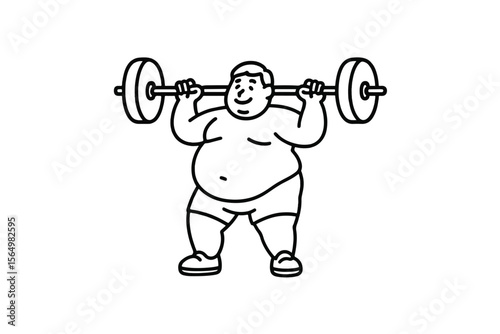 Hand drawn illustrations plus size individuals engaged in sport or fitness activities