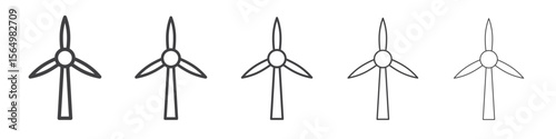 Wind turbine icon Line graphics illustration symbol