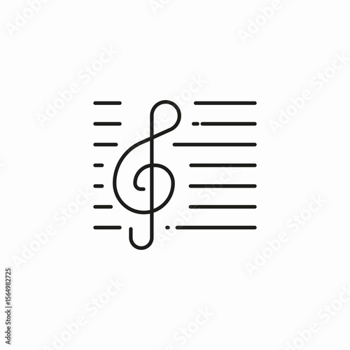 music treble clef icon sign vector
