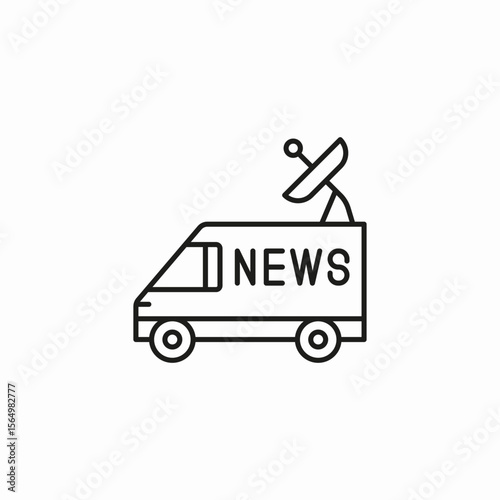 news van satellite icon sign vector