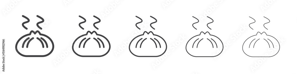 Obraz premium wonton icon Line graphics illustration symbol