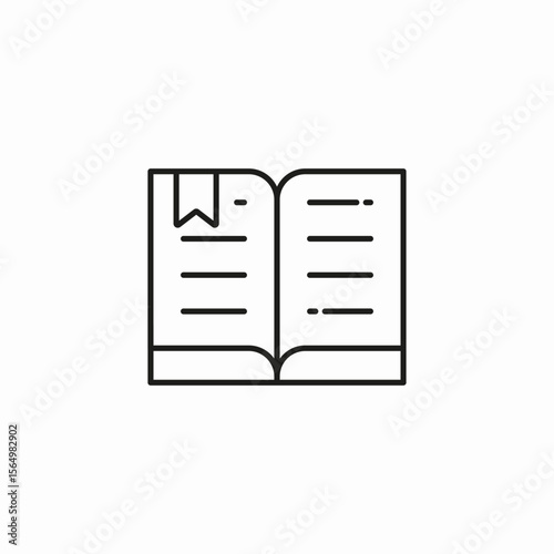 open book bookmark icon sign vector