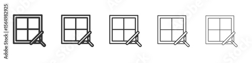 Windows cleaning icon Line graphics illustration symbol