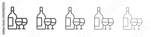 Wine icon Line graphics illustration symbol