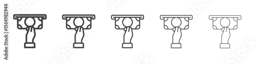 Withdraw Money in ATM icon Line graphics illustration symbol