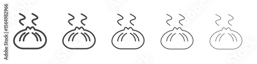 wonton icon Line graphics illustration symbol