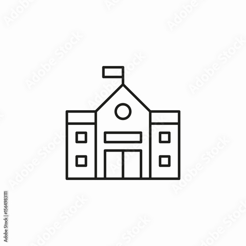 school building icon sign vector