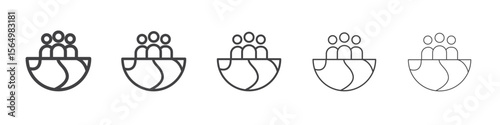 World population icon Line graphics illustration symbol