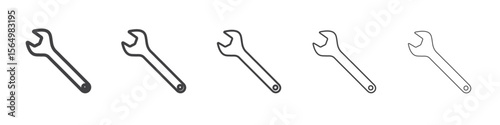 Wrench icon Line graphics illustration symbol