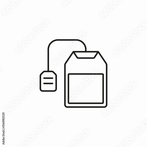 tea bag label icon sign vector