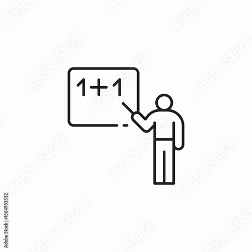 teacher with pointer icon sign vector