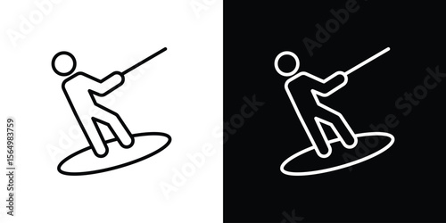 Wakeboarding icon logo element. Vector illustration. EPS10