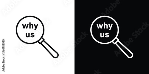 Why us icon logo element. Vector illustration. EPS10