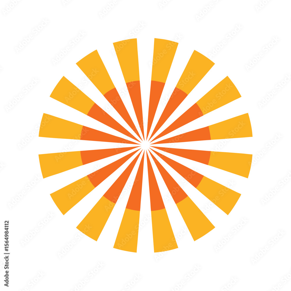 retro vintage vertical striped sunburst pattern vector