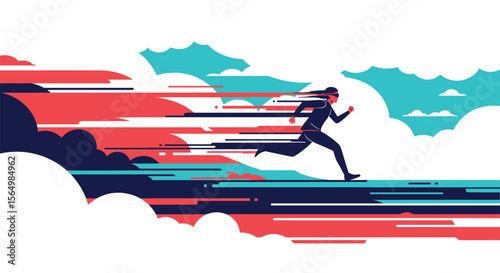 Agile Individual Motion Through Dynamic Environments of Vibrant Colors and Swirling Cloud Formations