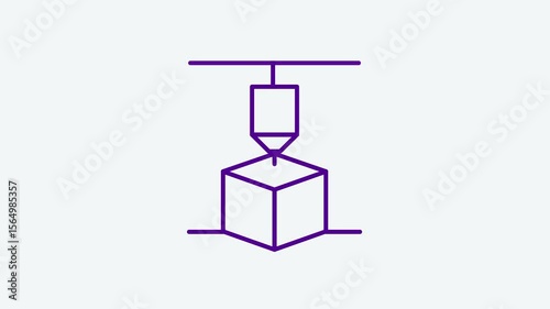 Animated 3 D Printer icon concept