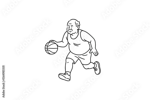 Hand drawn illustrations plus size individuals engaged in sport or fitness activities