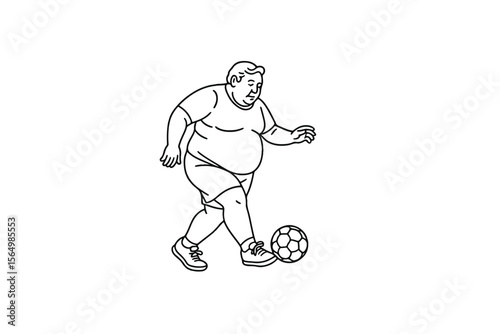 Hand drawn illustrations plus size individuals engaged in sport or fitness activities