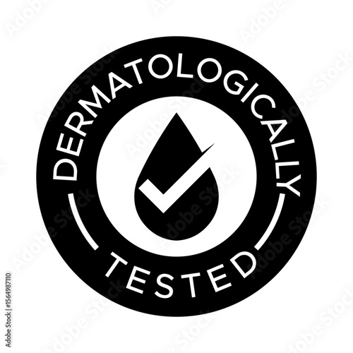 Dermatologically Tested Vector Stamp - Skincare Certification Badge - Dermatologically Tested badge logo design