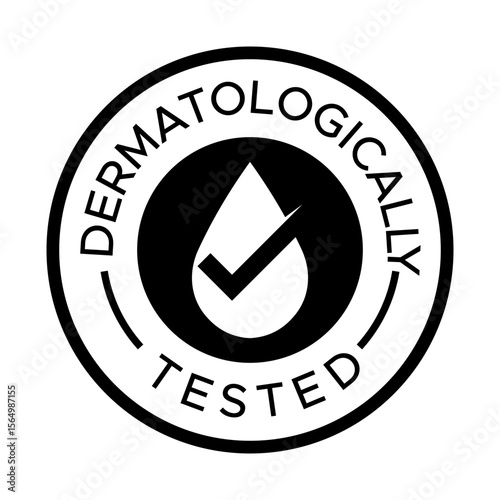 Dermatologically Tested Vector Stamp - Skincare Certification Badge - Dermatologically Tested badge logo design