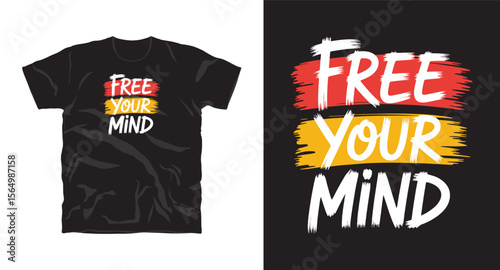 Free your mind motivational typography t-shirt design, inspirational quote, motivational slogan for fitness, life, success, positive mindset, t-shirt design