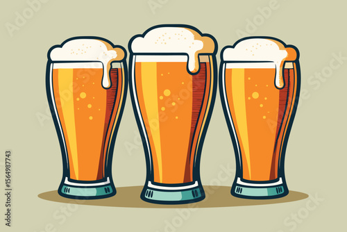 Three Glasses of Light Beer