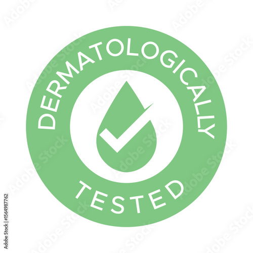 Dermatologically Tested Vector Stamp - Skincare Certification Badge - Dermatologically Tested badge logo design