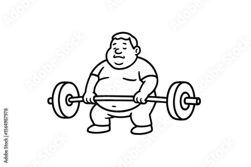 Hand drawn illustrations plus size individuals engaged in sport or fitness activities