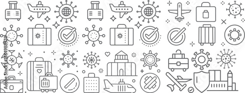 Travel and Safety Icons During Pandemic Times