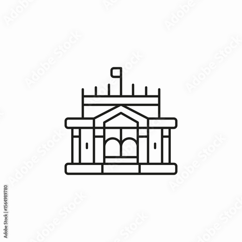 building flag columns icon sign vector
