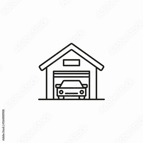 car in garage icon sign vector