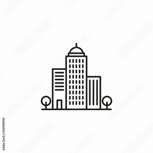 city skyline buildings icon sign vector