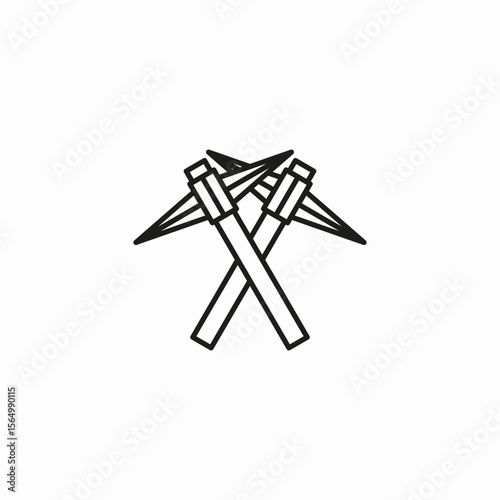 crossed pickaxes mining icon sign vector