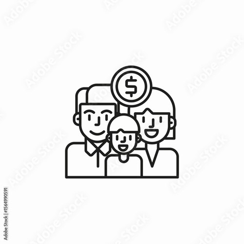 family budget savings icon sign vector