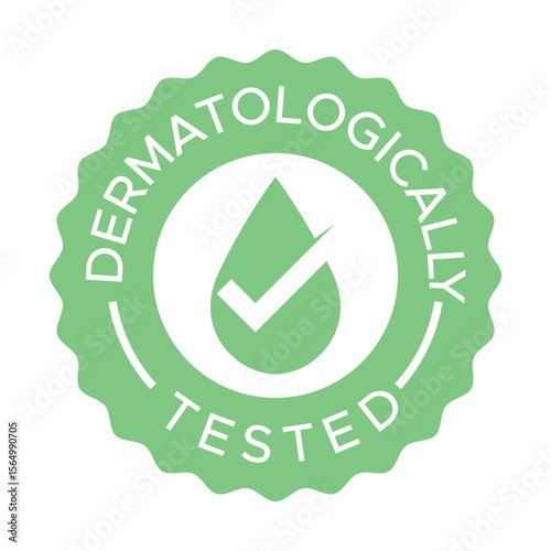 Dermatologically Tested Vector Stamp - Skincare Certification Badge - Dermatologically Tested badge logo design