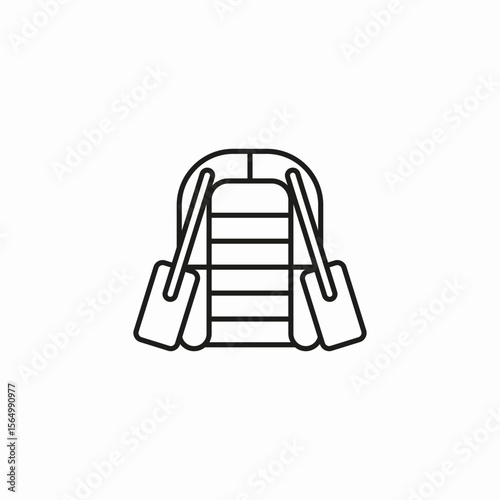inflatable boat oars icon sign vector