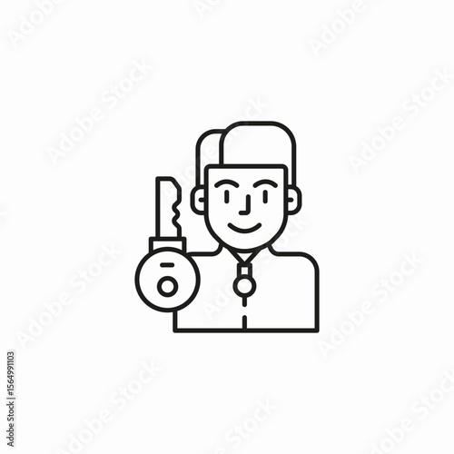 key holding person icon sign vector