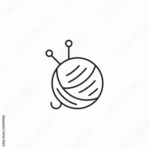 knitting yarn needles icon sign vector