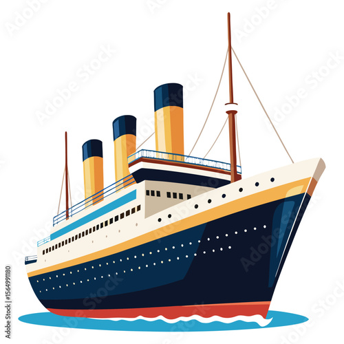 vector illustration of a ship
