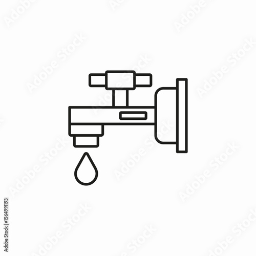 leaking faucet water icon sign vector