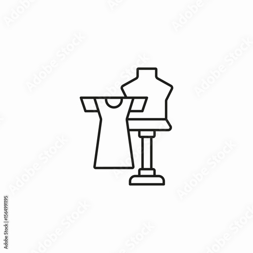 mannequin dress tailoring icon sign vector