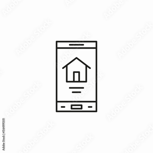 mobile housing app icon sign vector