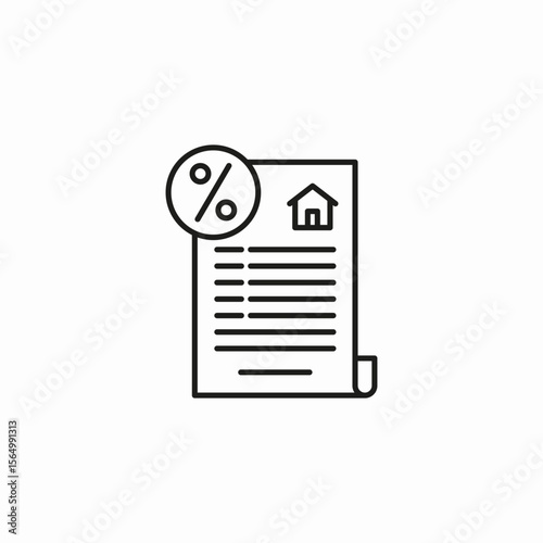 mortgage interest rate icon sign vector