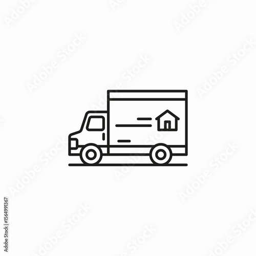 moving truck house icon sign vector