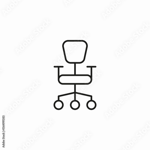 office chair wheeled icon sign vector
