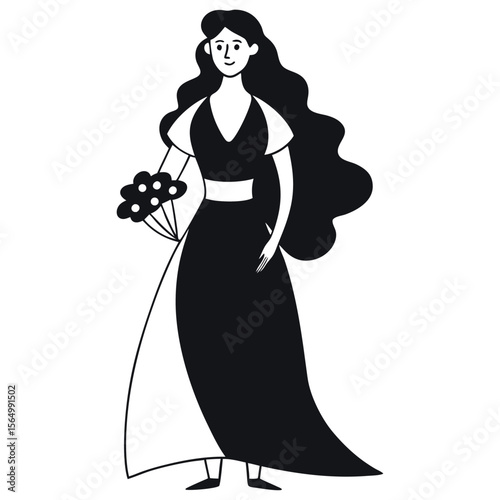 silhouette of bride